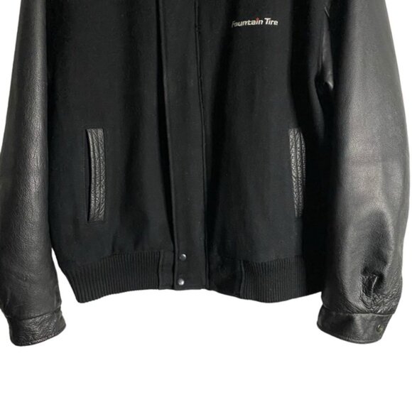 Canada Sportswear Men's Fountain Tire Black Varsity Full Zip Jacket - Picture 3 of 11